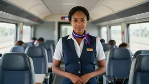 Female Train Conductor Portrait Stock Photo