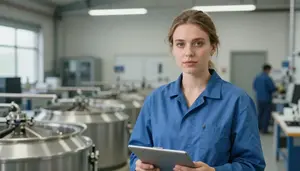 Female Waste Treatment Operator Stock Photo
