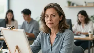Female Watercolor Artist Portrait Stock Photo
