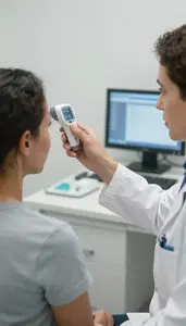 Healthcare Expert Taking Patient Temperature