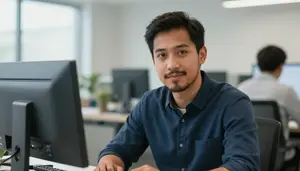 Male Actuarial Mathematician Portrait Stock Photo