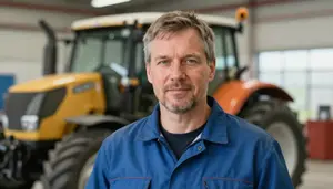 Male Agricultural Equipment Mechanic Stock Photo