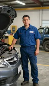 Male Auto Damage Appraiser Professional Stock Photo