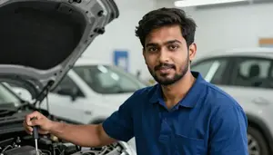 Male Automobile Detailer Portrait Stock Photo