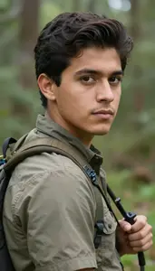 Male Bird Trapper Portrait Stock Photo