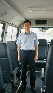 Male Charter Coach Driver Portrait Stock Photo