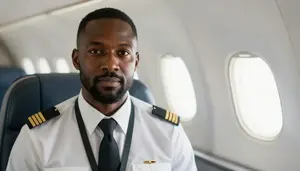 Male Charter Pilot Airline Professional Stock Image
