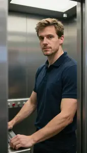 Male Elevator Service Technician Professional Stock Image