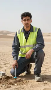 Male Geological And Hydrologic Technicians Portrait Stock Photo