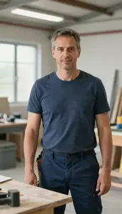 Male House Carpenter Portrait Stock Photo