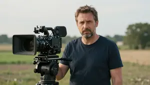 Male Movie Shot Camera Operator Professional Stock Image