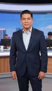 Male News Reporter Stock Photo