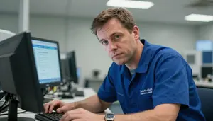 Male Nuclear Monitoring Technician Professional Stock Image