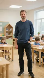Male Nursery School Teacher Portrait Stock Photo