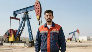 Male Oil And Gas Floorhand Portrait Stock Photo