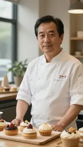 Male Pastry Baker Portrait Stock Photo