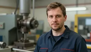 Male Production Machinist Portrait Stock Photo