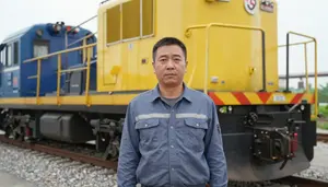 Male Railroad Firer Stock Photo