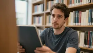 Male Serials Librarian Portrait Stock Photo