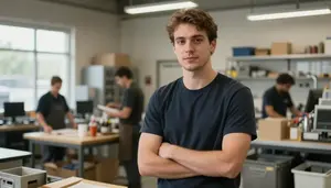 Male Smokehouse Worker Professional Stock Image