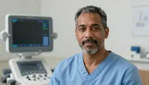 Male Sonographer Professional Stock Photo