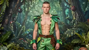 Male Striking Jungle Theme Party Costume