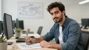 Professional Illustrator Stock Photo
