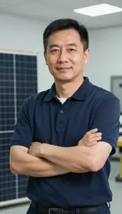 Solar Pv Installer Stock Photo