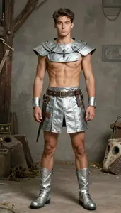 Young Professional Man Wearing Dramatic Pillager Costume