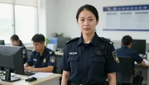 Female Correctional Guard Portrait Stock Photo