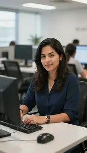 Female Electronic Parts Salesperson Professional Stock Photo