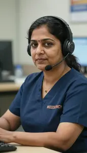 Female Emergency Communications Operator Portrait Stock Photo