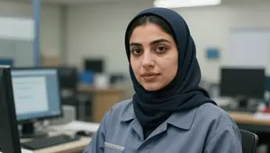 Female Freight Brake Operator Professional Stock Photo