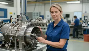 Female Gas Turbine Assembler Professional Stock Photo