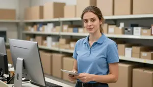 Female Inventory Taker Stock Photo