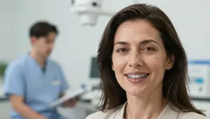 Female Invisible Braces Orthodontist Portrait Stock Photo