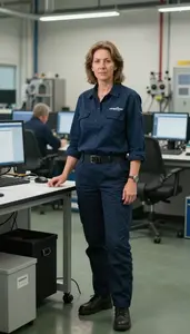 Female Nuclear Steam Supply System Engineer Stock Photo