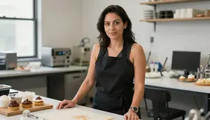 Female Pastry Finisher Stock Photo