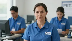 Female Postal Service Workers Stock Photo