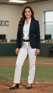 Female Professional Baseball Pitcher Portrait Stock Photo