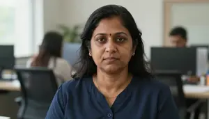 Female Securities Clerk Portrait Stock Photo