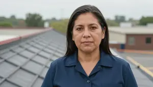 Female Slate Roofer Stock Photo