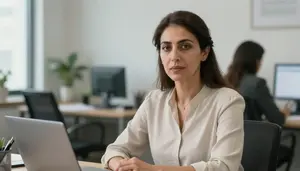 Female Student Loan Correspondent Stock Photo