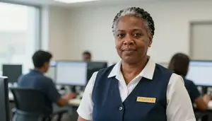 Female Turbine Room Attendant Stock Photo