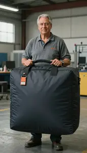 Male Air Bag Builder Stock Photo