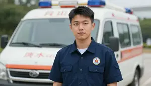 Male Ambulance Dispatcher Professional Stock Photo