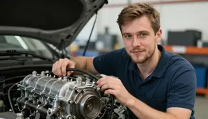 Male Auto Transmission Specialist Portrait Stock Photo
