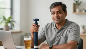 Male Beer Coil Cleaner Stock Photo
