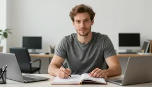 Male Book Illustrator Stock Photo