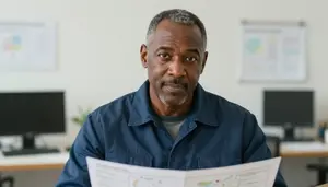 Male Cartographic Technician Professional Stock Photo